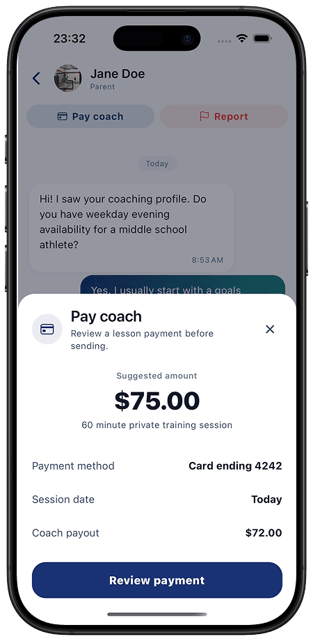 Internal payments app screenshot